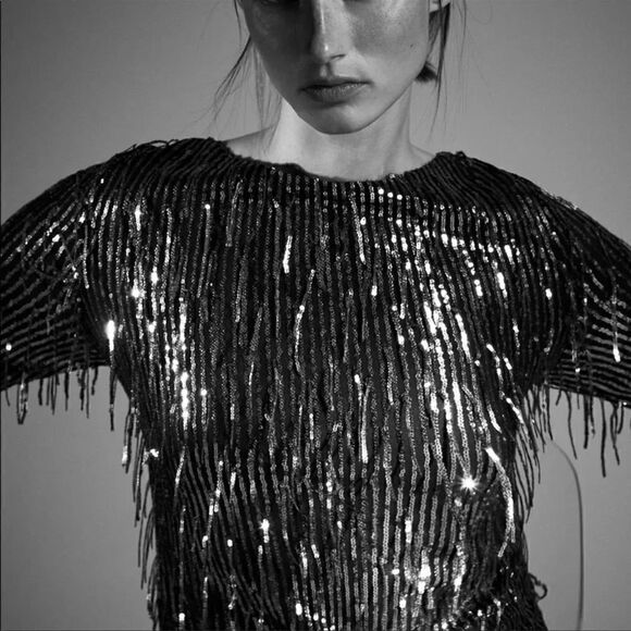 ZARA FRINGED SEQUIN DRESS - Picture 11 of 14